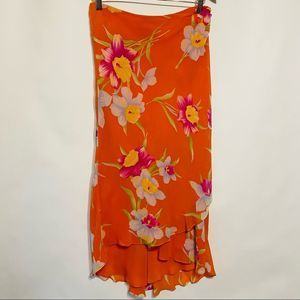 Lauren Ralph Lauren Womens Floral Midi Skirt Size 6